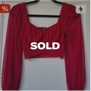 FASHION NOVA Hit the Night Ruched Crop Top - Red